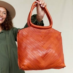 Latico leather DALTON TOTE CROSSBODY in Poppy coral orange bag handbag